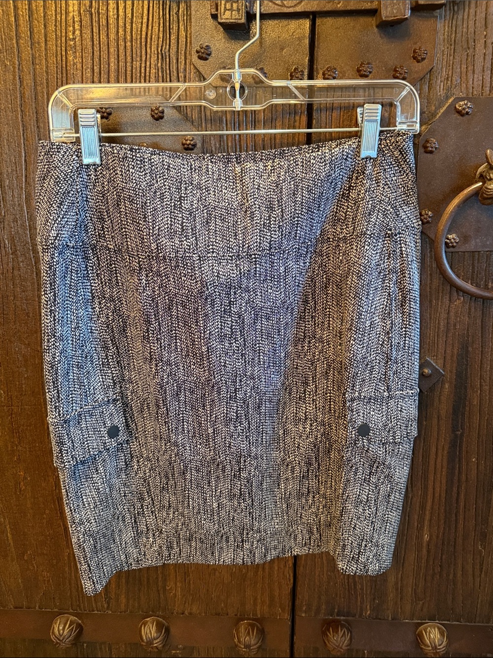 Athleta Black and White Textured Pencil Skirt